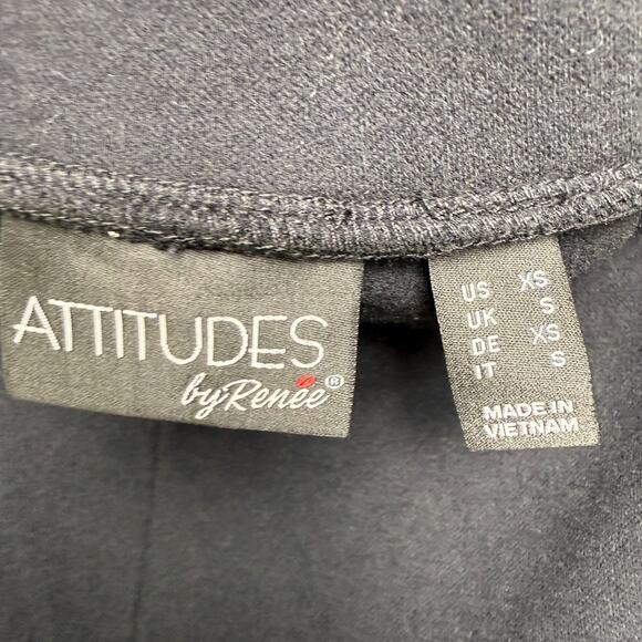 QVC Attitudes by Renee Pants Womens XS Black Pull On Straight Leg Stretch NWOT - Picture 3 of 7